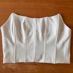 Cropped Strapless Seam Detail Corset Top